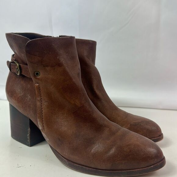 Isola Orlinda Brown Leather Mid-Heel Women's Ankle Boots - Picture 1 of 16